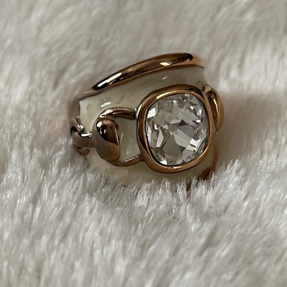 Vintage Neiman Marcus equestrian enamel and rhinestone ring